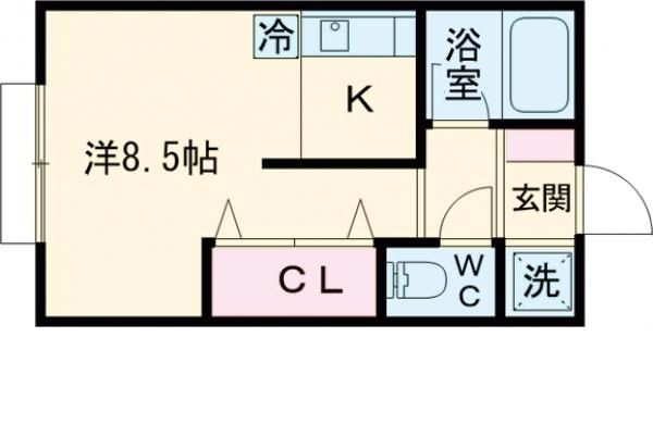 柴田郡柴田町船岡西のアパートの間取り