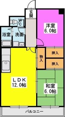 シャトレ南公園弐番館の間取り