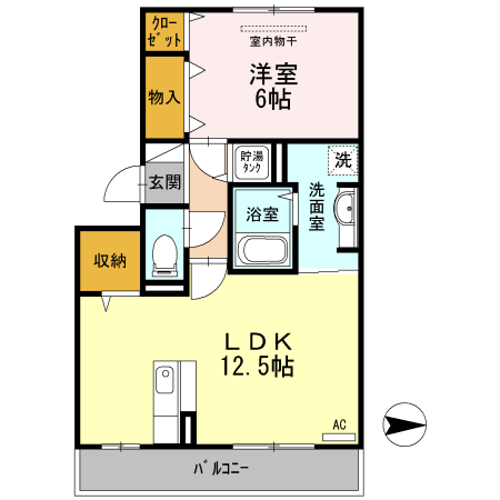 フレア谷山中央の間取り