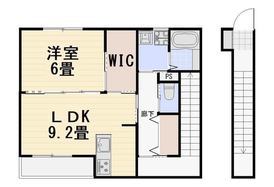 岡山市中区雄町のアパートの間取り