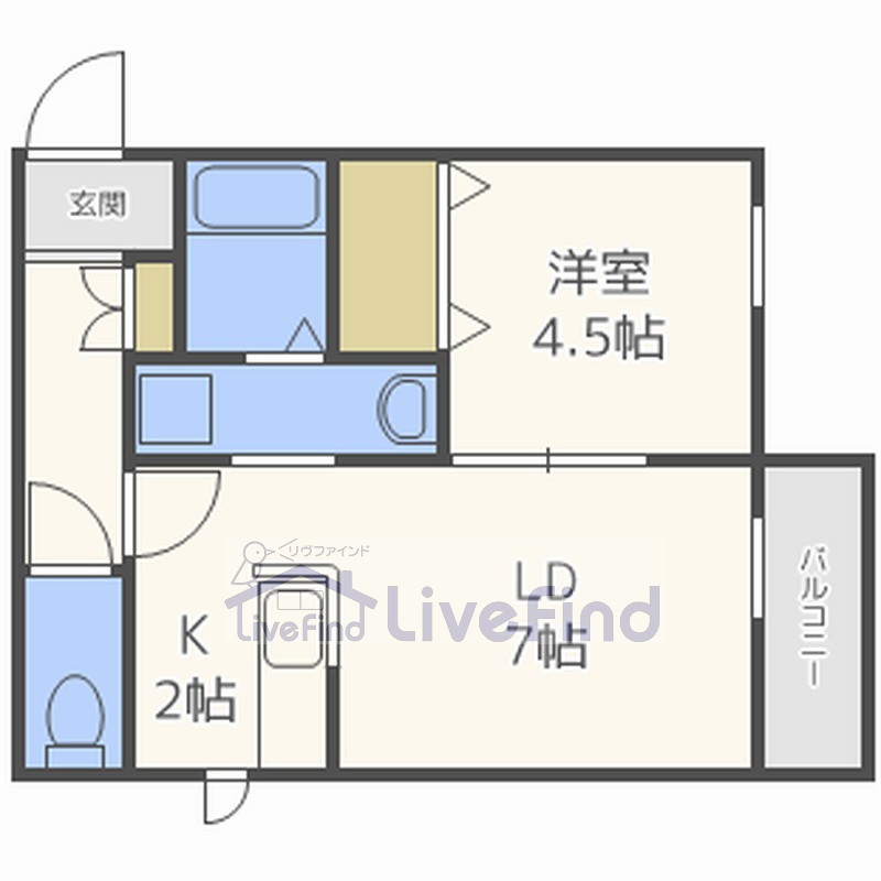 札幌市白石区菊水六条のマンションの間取り