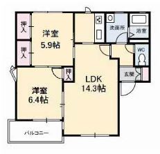 米子市西福原のアパートの間取り