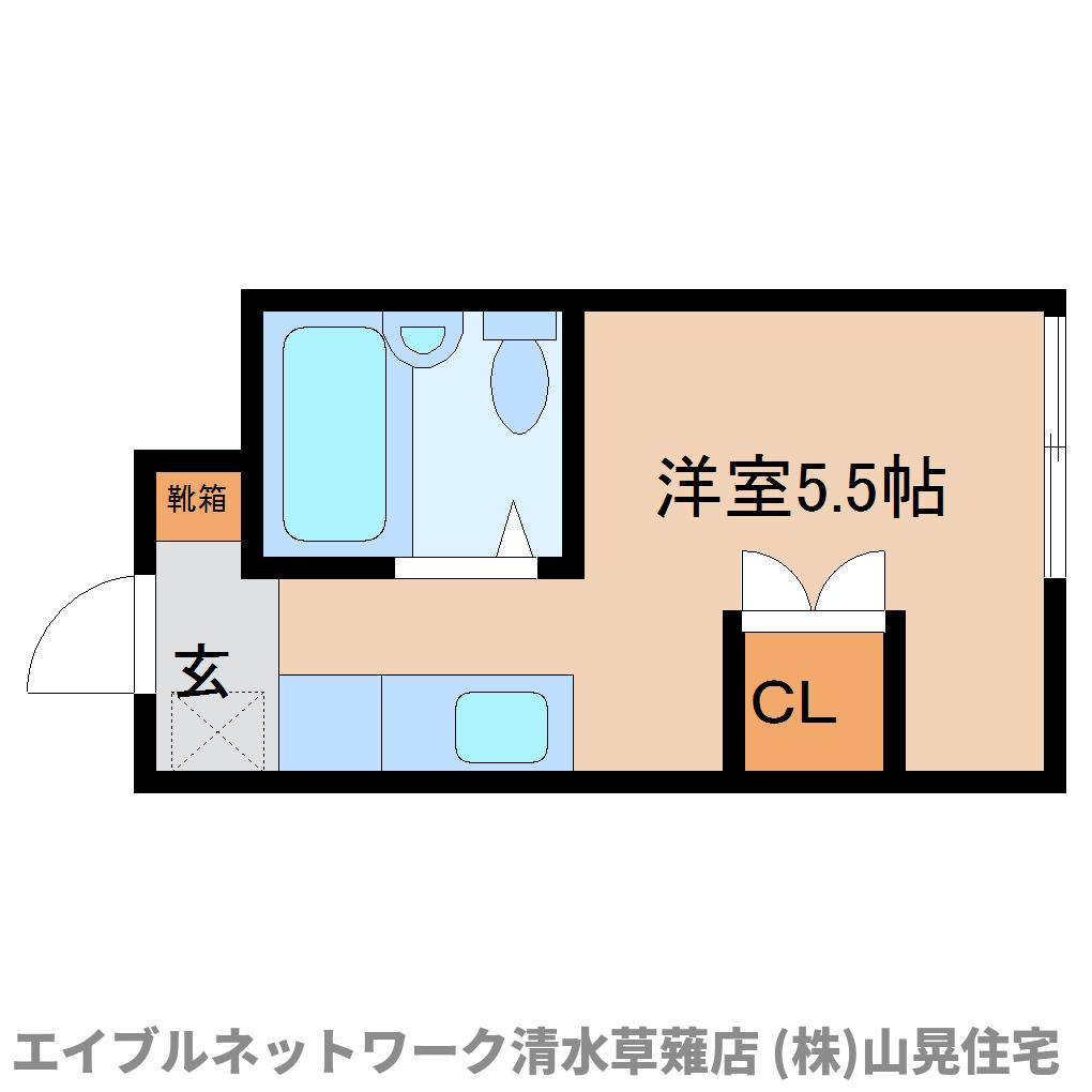 【静岡市葵区瀬名のアパートの間取り】