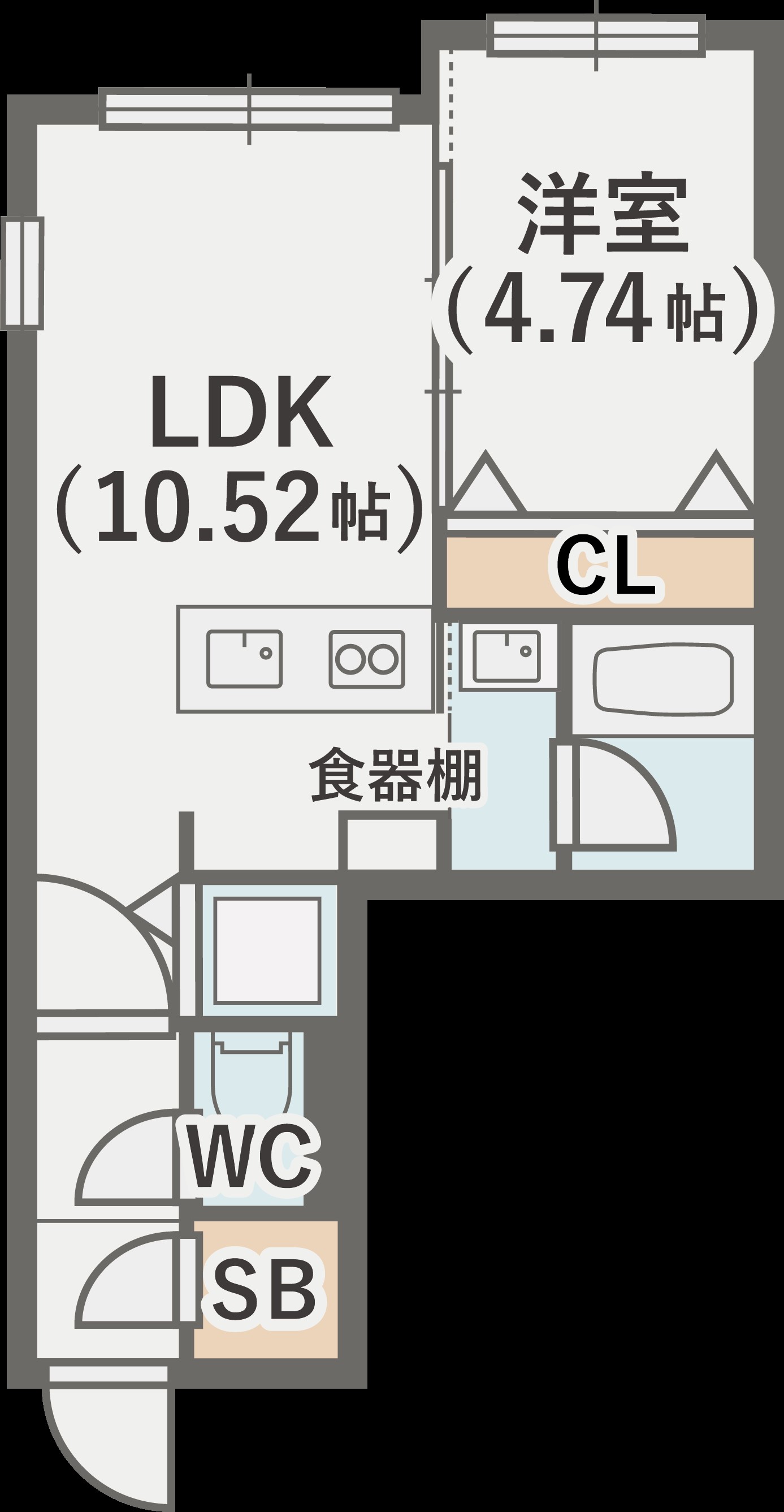 【札幌市豊平区中の島二条のマンションの間取り】