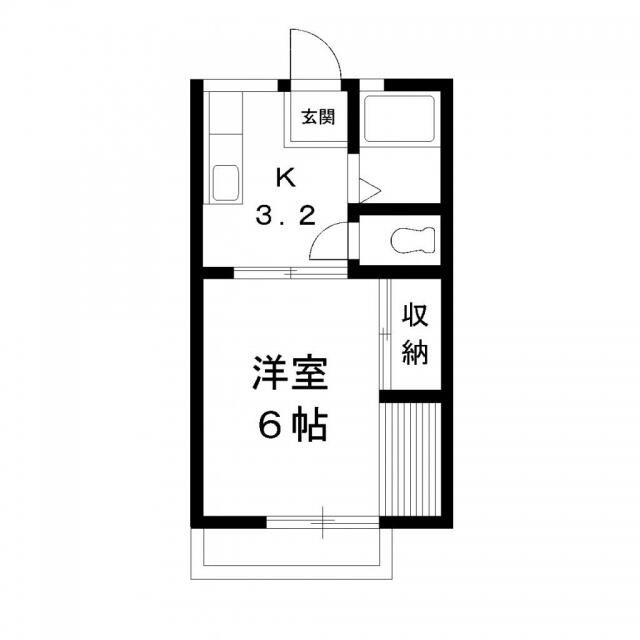 千葉市若葉区桜木北のアパートの間取り