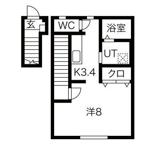 ワンリッチ上野町Aの間取り