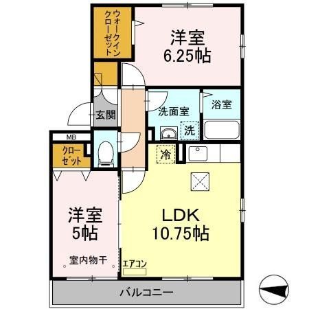 【船橋市前貝塚町のアパートの間取り】