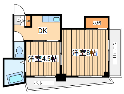 川崎市多摩区菅北浦のマンションの間取り