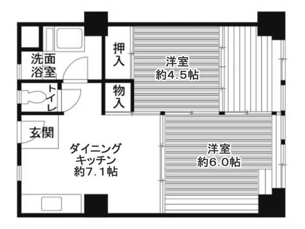 和歌山市十三番丁のマンションの間取り