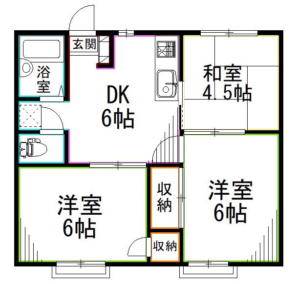 杉並区天沼のアパートの間取り