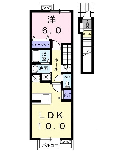 八王子市高倉町のアパートの間取り