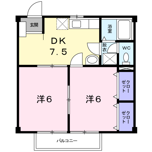 小野市天神町のアパートの間取り