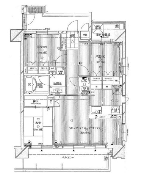 姫路市西二階町のマンションの間取り