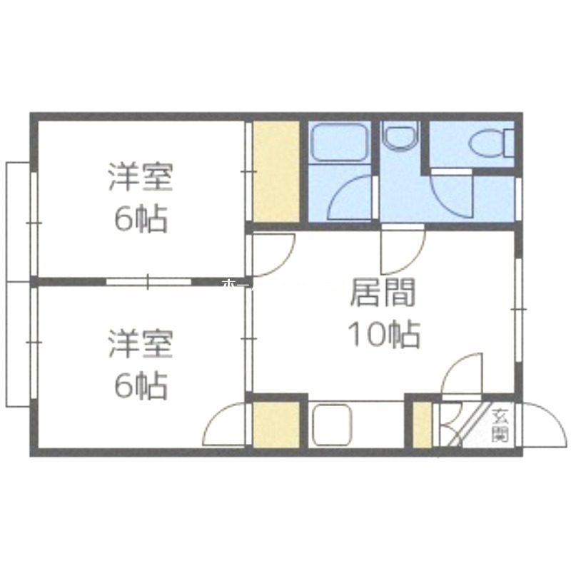 札幌市手稲区西宮の沢四条のアパートの間取り