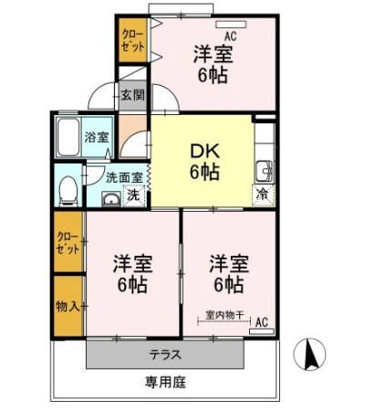 ドミール屋島　A棟の間取り