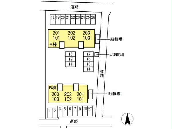 【プレミールＡの駐車場】