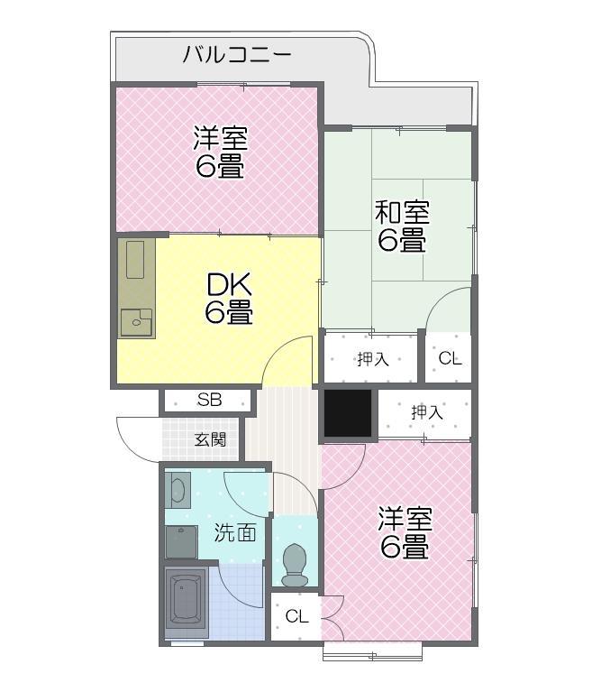 サンハイツ大岩Ｂの間取り