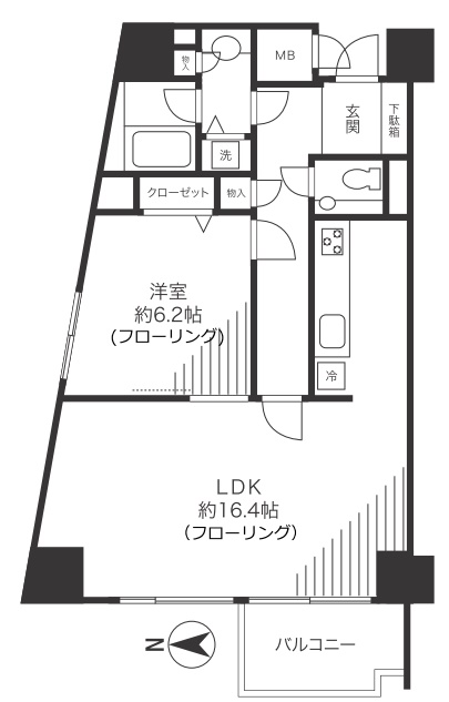 文京区白山のマンションの間取り