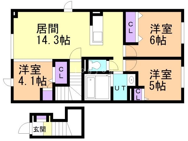 夕張郡栗山町朝日のアパートの間取り