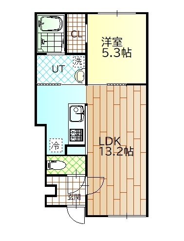 旭川市豊岡十三条のアパートの間取り