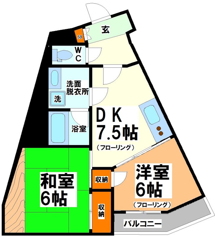 渋谷区笹塚のマンションの間取り