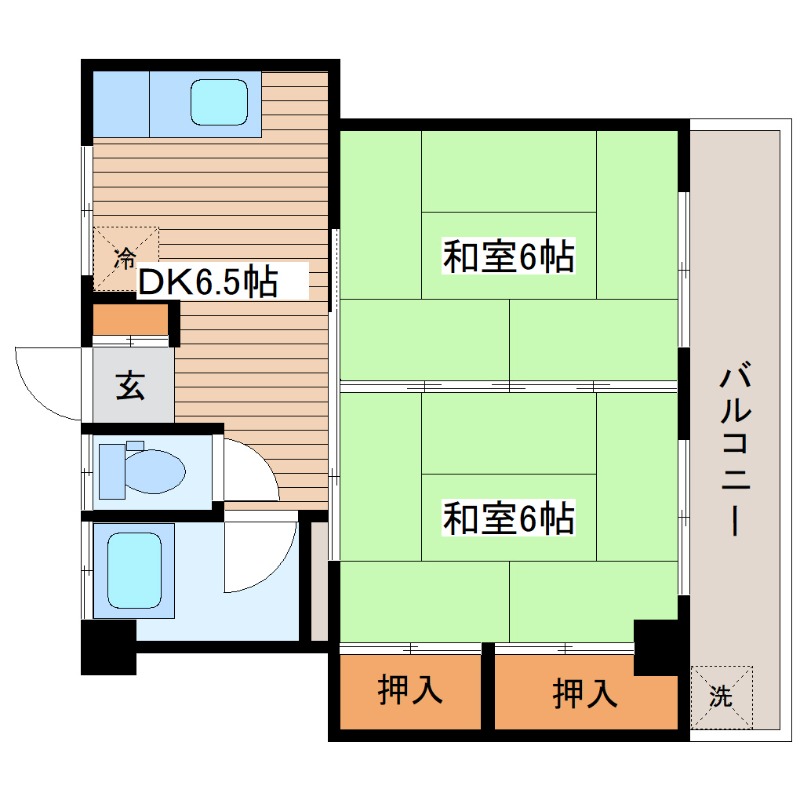 広島市南区南蟹屋のマンションの間取り