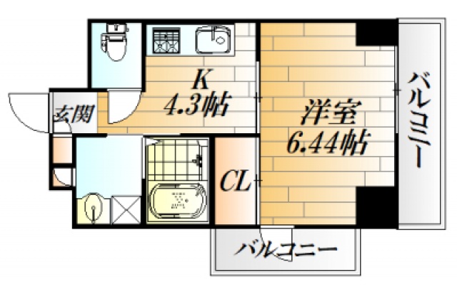 広島市中区大手町のマンションの間取り