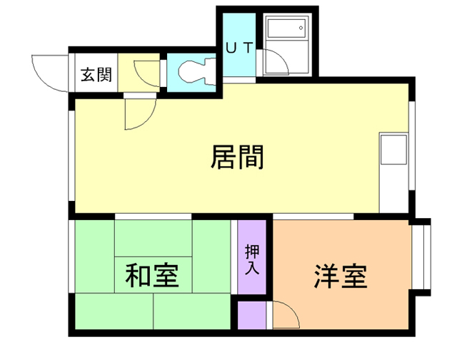 苫小牧市のぞみ町のアパートの間取り