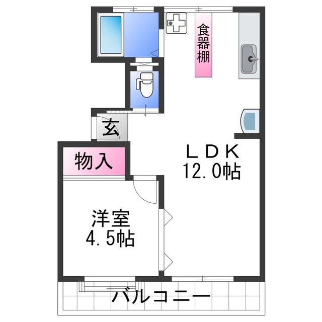 和歌山市布施屋のマンションの間取り