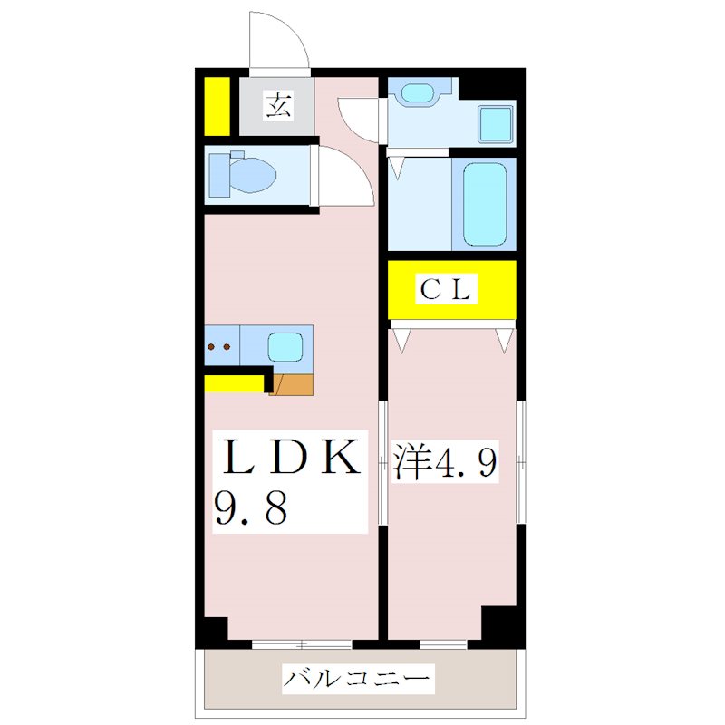 鹿児島市高麗町のマンションの間取り