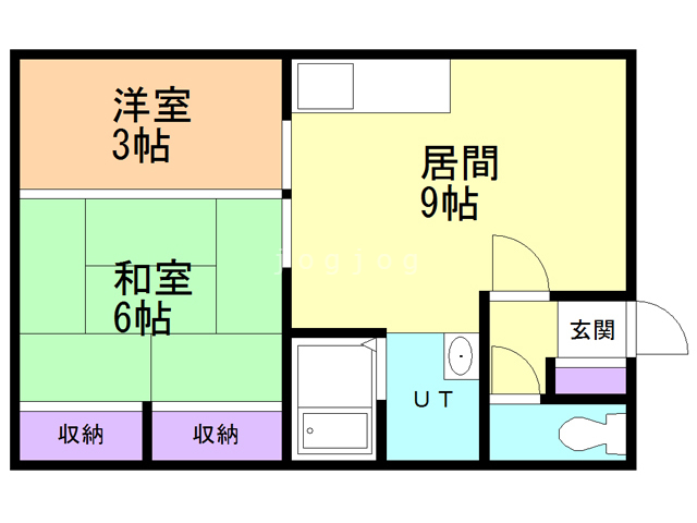 札幌市西区平和二条のアパートの間取り