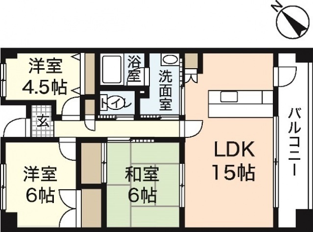 広島市安佐南区大町東のマンションの間取り