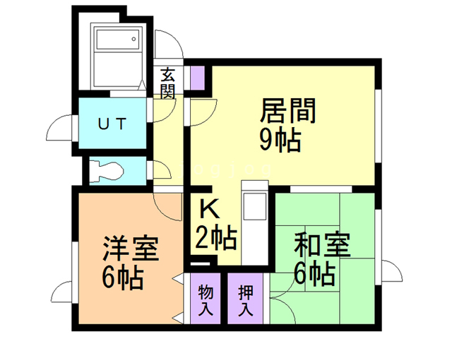 札幌市白石区北郷六条のアパートの間取り