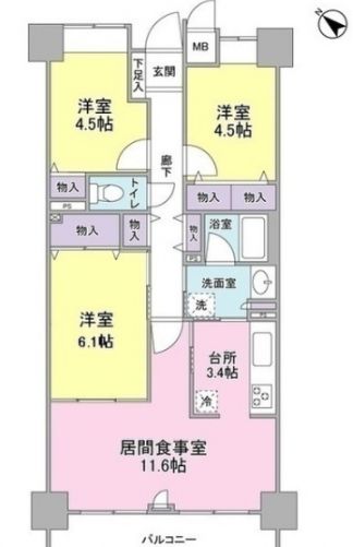 江東区豊洲のマンションの間取り