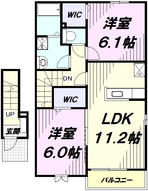 青梅市畑中のアパートの間取り