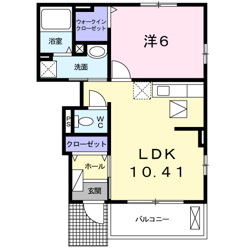 小田原市栢山のアパートの間取り