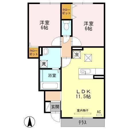 リヴェール長戸 ＡＢ棟の間取り