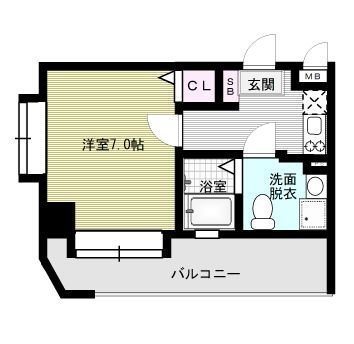 地下鉄七隈線 六本松駅 徒歩4分 10階建 築26年の間取り写真