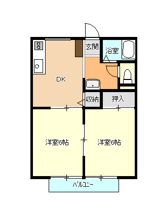 山口県山口市矢原（アパート）の賃貸物件の間取り