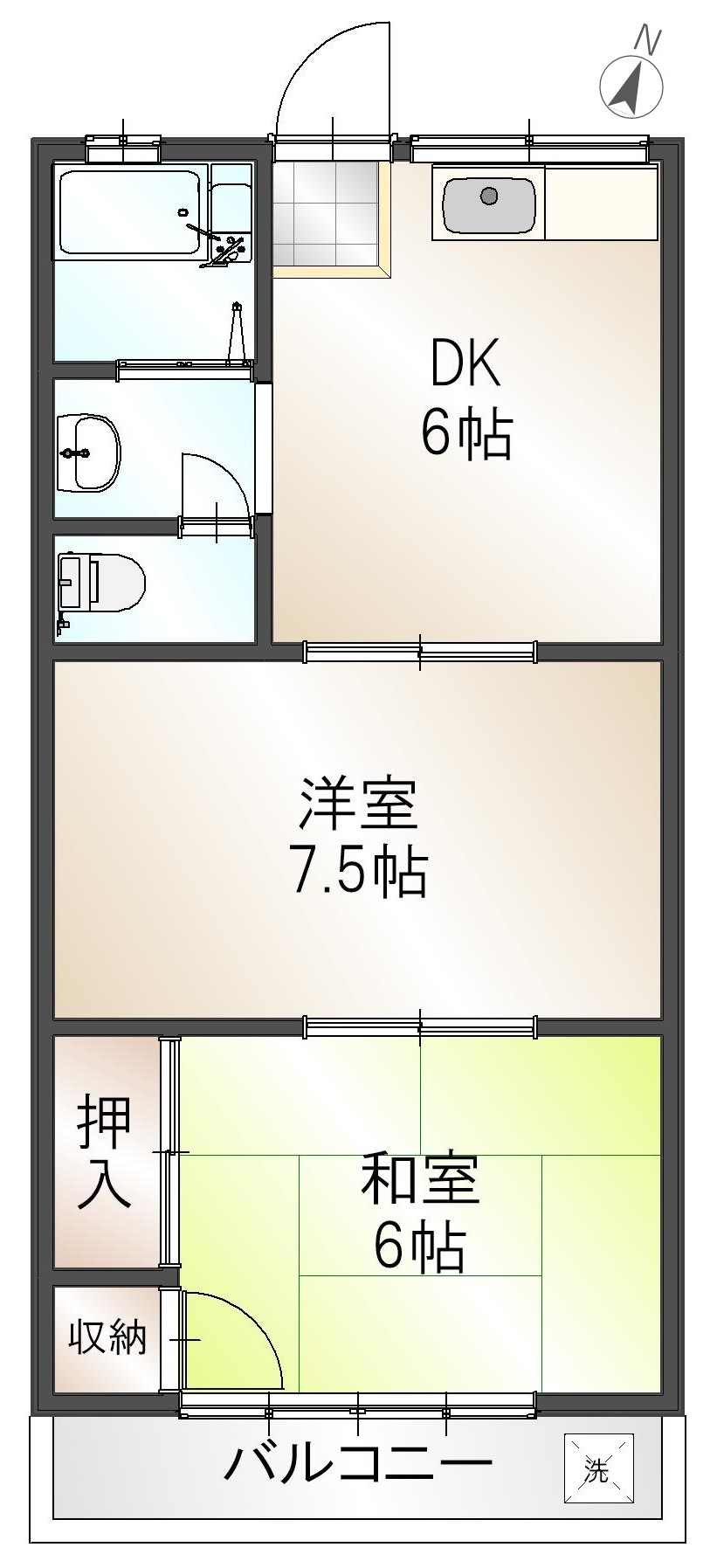 埼玉県所沢市大字山口（アパート）の賃貸物件の間取り