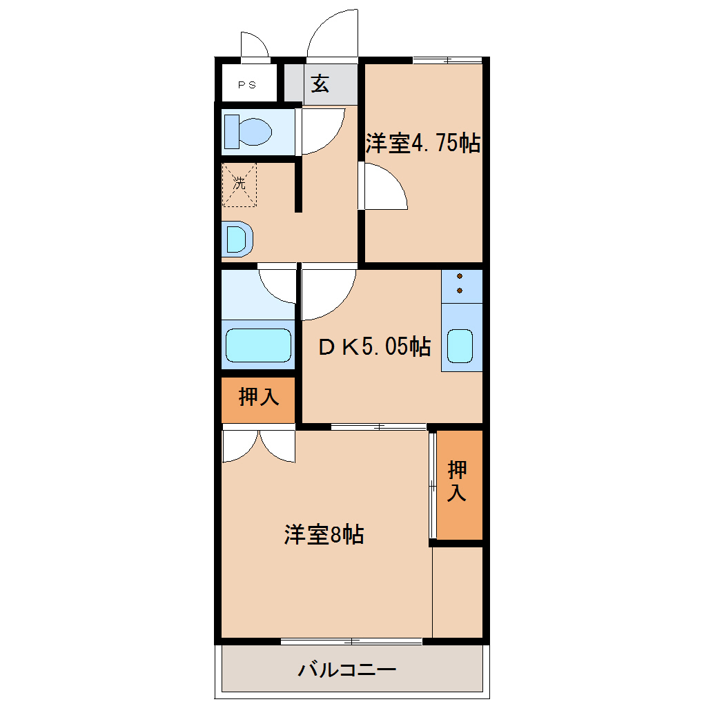 新潟市中央区信濃町のマンションの間取り