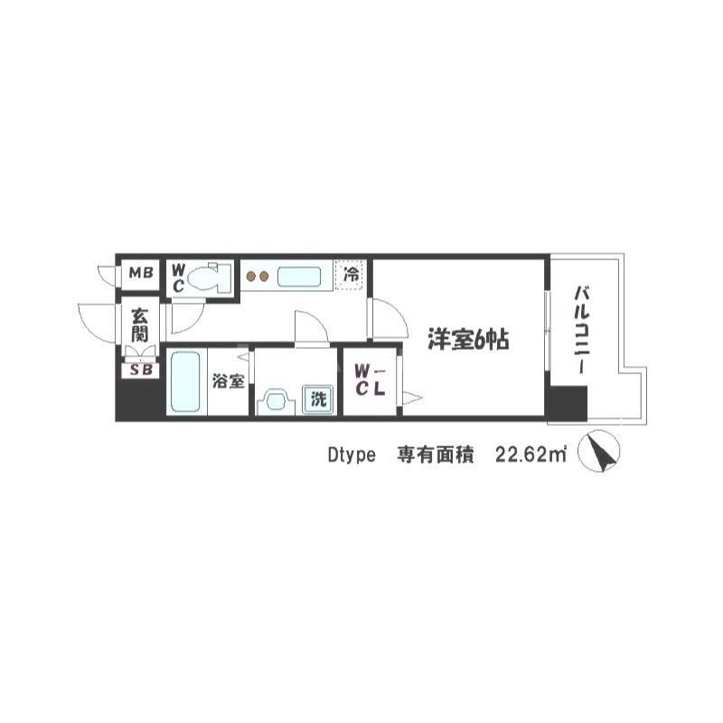 京阪本線 京橋駅 徒歩6分 11階建 築8年の間取り写真