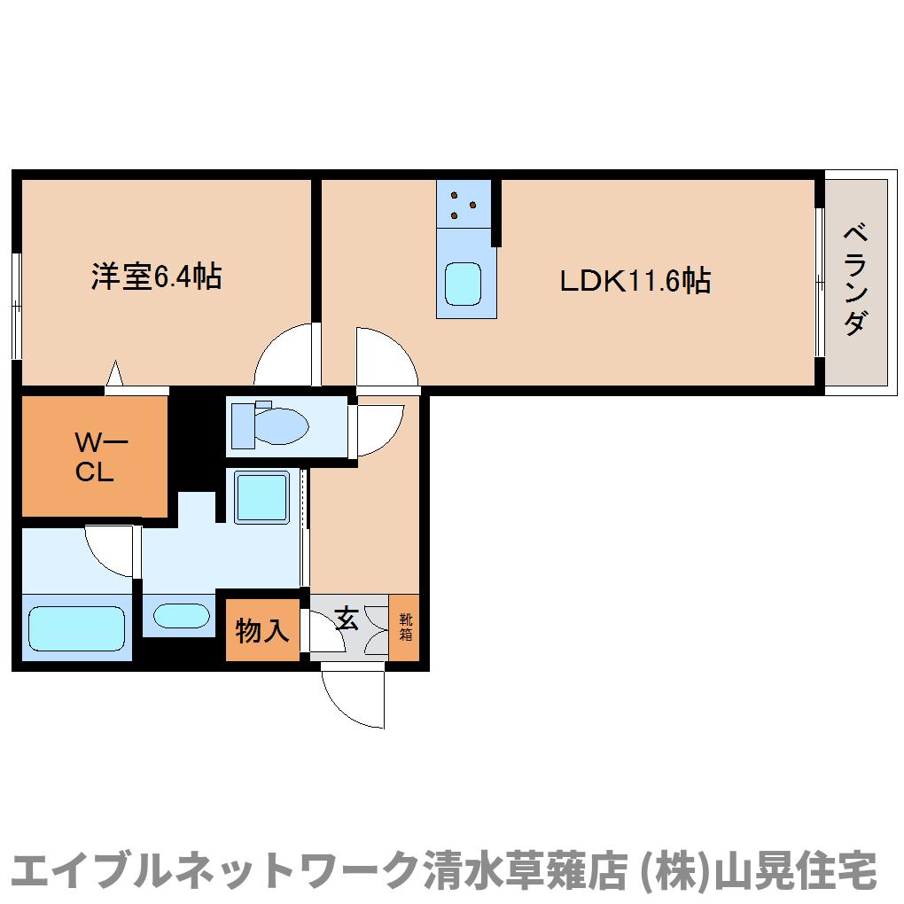 静岡市葵区瀬名のマンションの間取り