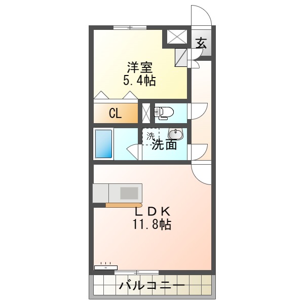 メルローズ寿北IIの間取り