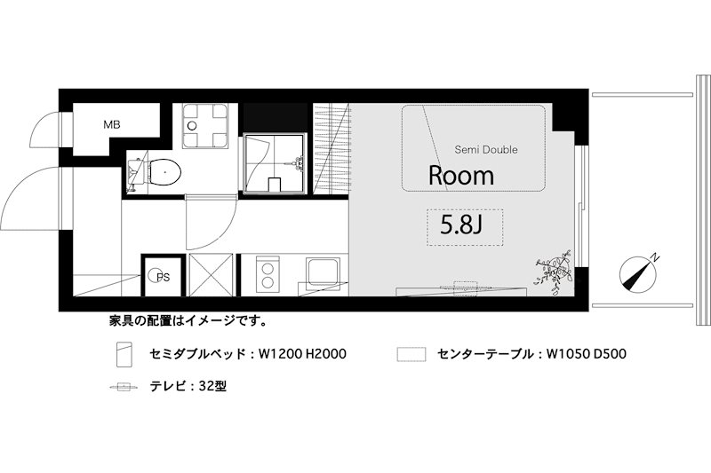 北区田端新町のマンションの間取り