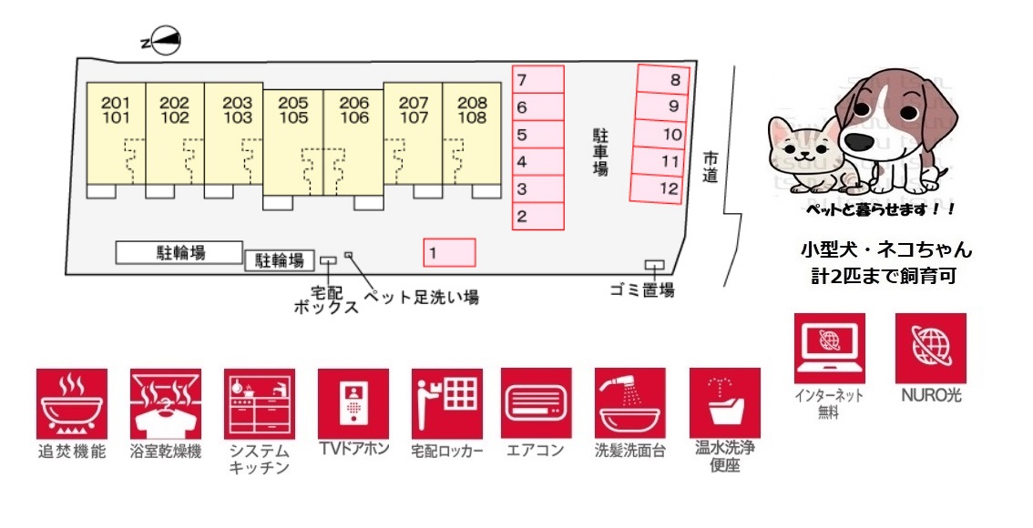 その他共有部分　NURO光インターネットが無料で使えます。