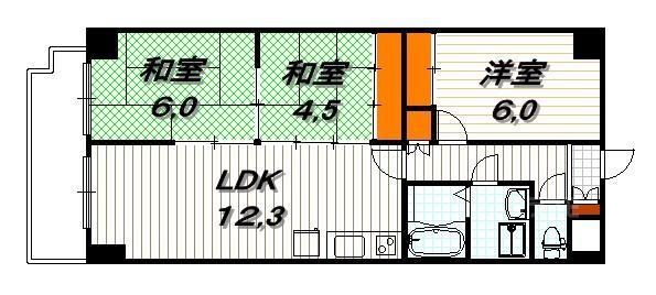 Uresidence修学院（旧ル・アージュ）の間取り