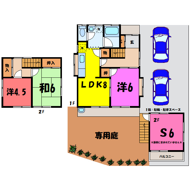 【佐波郡玉村町角渕戸建の間取り】