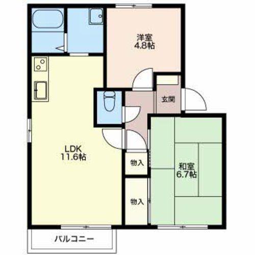 碧南市日進町のアパートの間取り