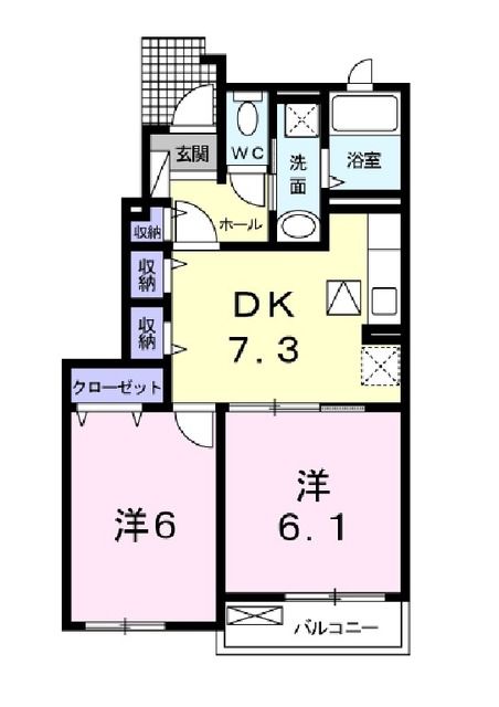 鈴鹿市若松東のアパートの間取り